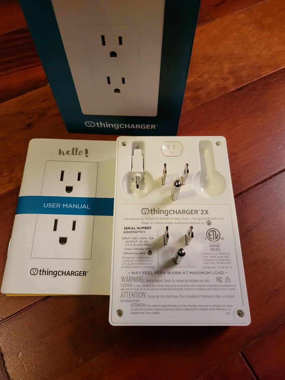 Dual In-Wall Outlet Charger W/3 Ports